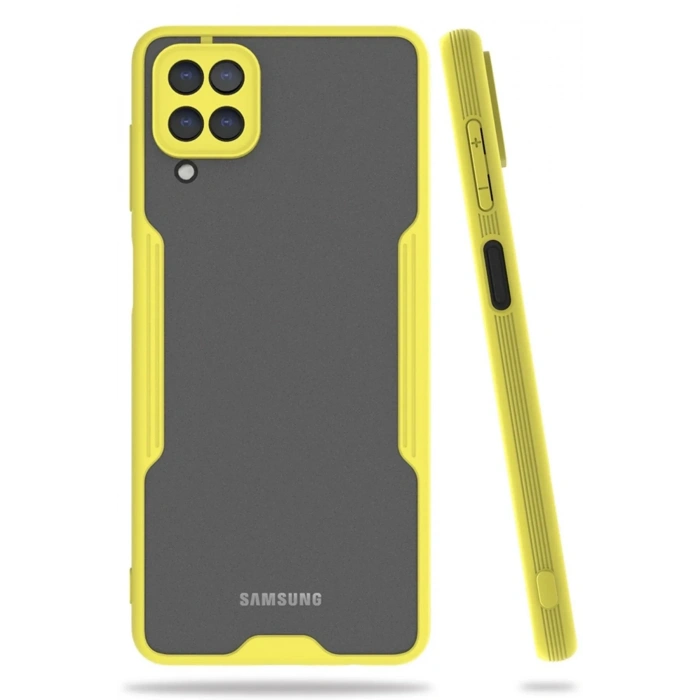 Mey İthalat®  Samsung Galaxy A22 Kılıf Platin Silikon - Sarı