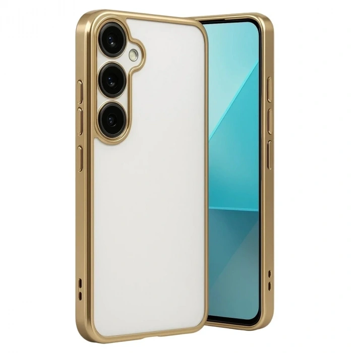Mey İthalat®  Samsung Galaxy A24 4G Prime Kılıf  Lensli Silikon - Gold