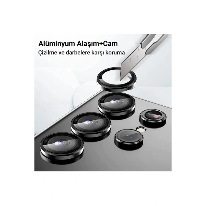 Mey İthalat®  Samsung Galaxy A24 4G Valdez Metal Kamera Lens - Siyah