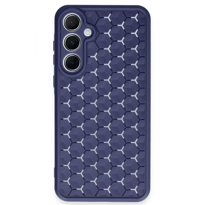 Mey İthalat®  Samsung Galaxy A25 5G Kılıf Petek Silikon Kapak - Lacivert