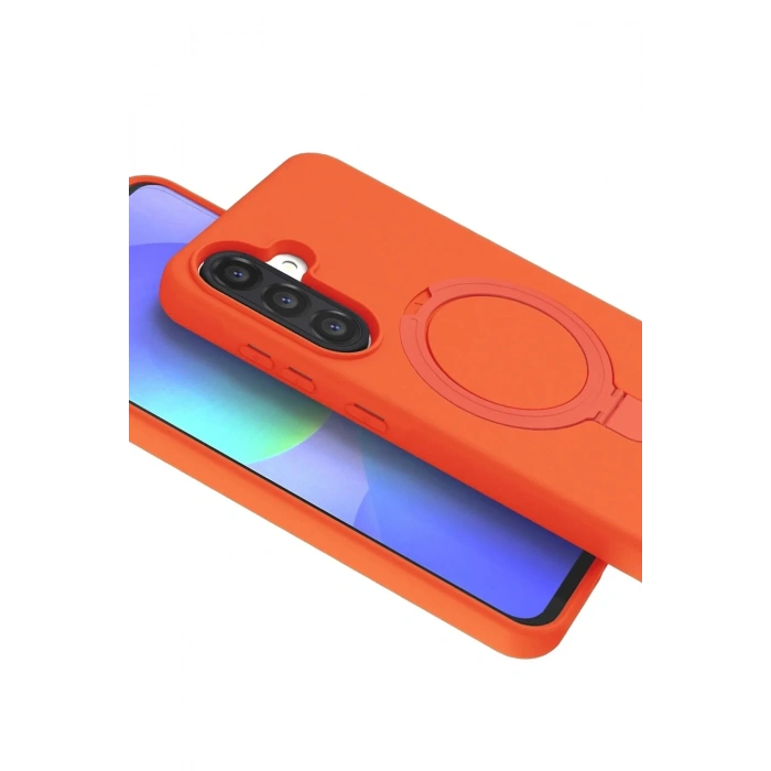 Mey İthalat®  Samsung Galaxy A26 Regal Magsafe Standlı Kapak - Turuncu