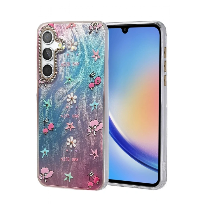 Mey İthalat®  Samsung Galaxy A34 5G Kılıf Blade Aynalı Desenli Kapak - Desen 4