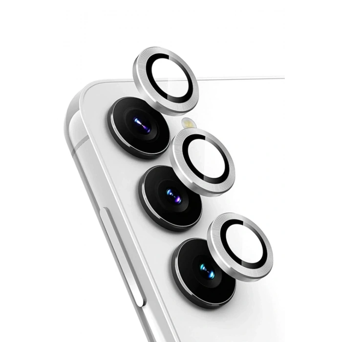 Mey İthalat®  Samsung Galaxy A34 5G Valdez Metal Kamera Lens - Gümüş