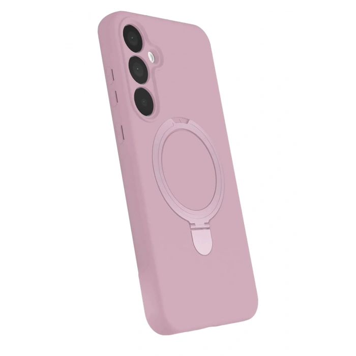 Mey İthalat®  Samsung Galaxy A35 5G Regal Magsafe Standlı Kapak - Açık Pembe