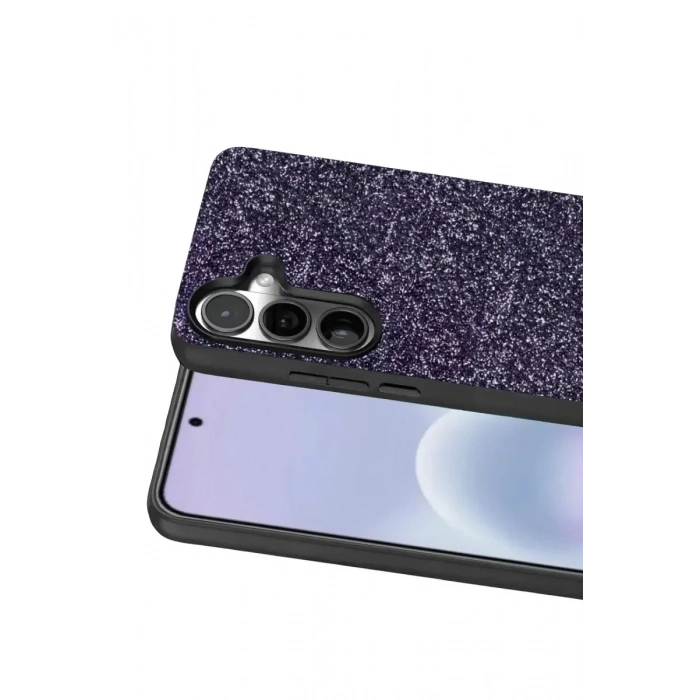 Mey İthalat®  Samsung Galaxy A37 5G Bright Simli Kapak - Derin Mor