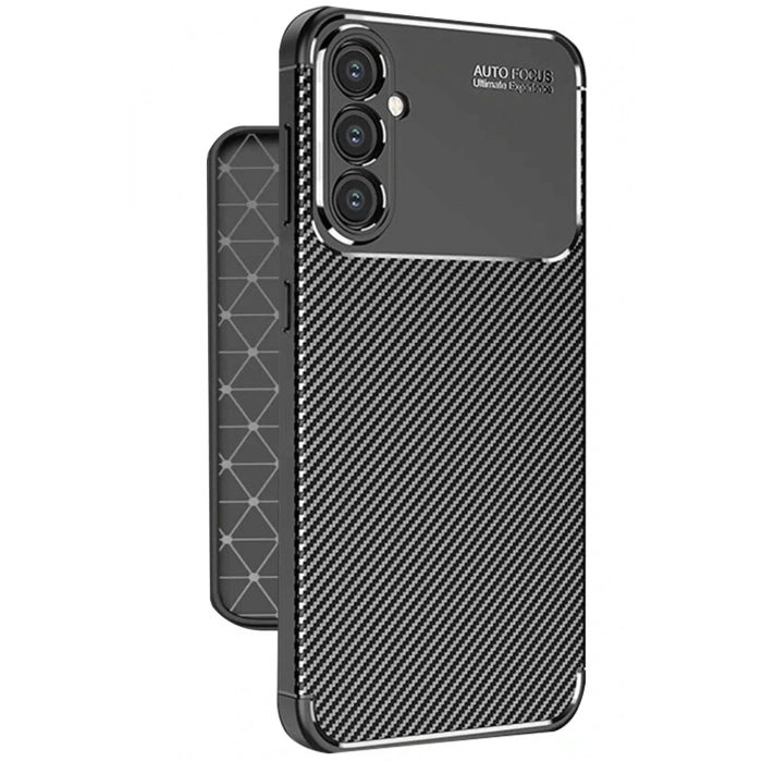 Mey İthalat®  Samsung Galaxy A56 Kılıf Auto Focus Karbon Kapak - Siyah