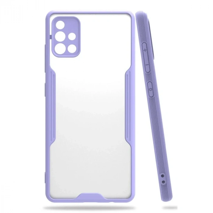 Mey İthalat®  Samsung Galaxy A71 Kılıf Platin Silikon - Lila