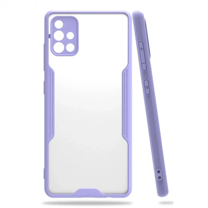 Mey İthalat®  Samsung Galaxy A71 Kılıf Platin Silikon - Lila