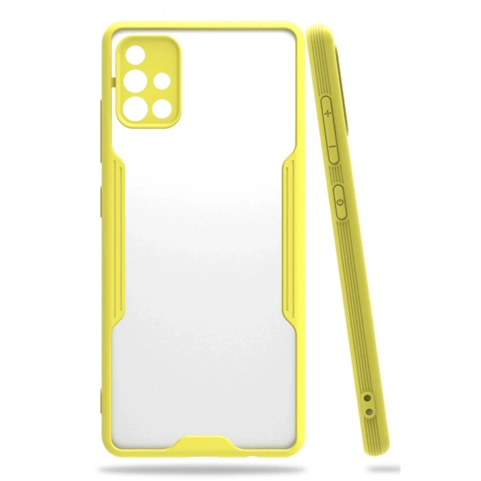 Mey İthalat®  Samsung Galaxy A71 Kılıf Platin Silikon - Sarı