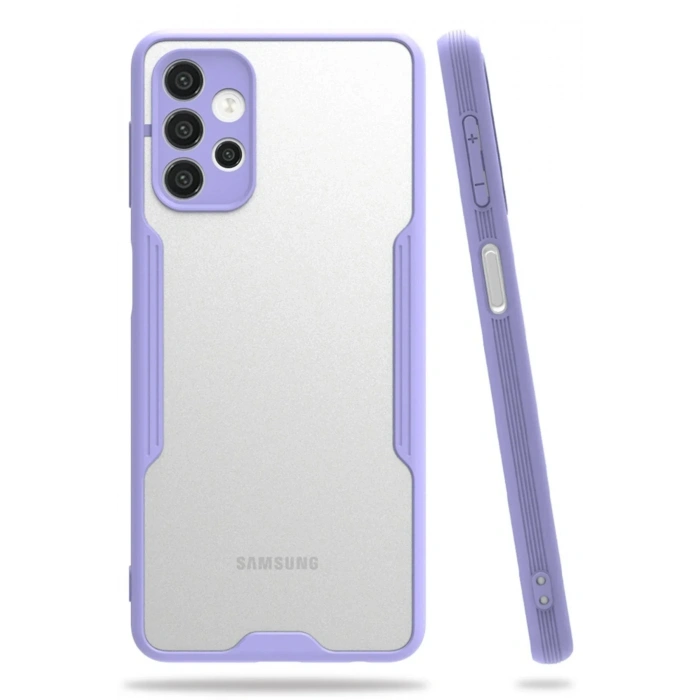 Mey İthalat®  Samsung Galaxy A72 Kılıf Platin Silikon - Lila