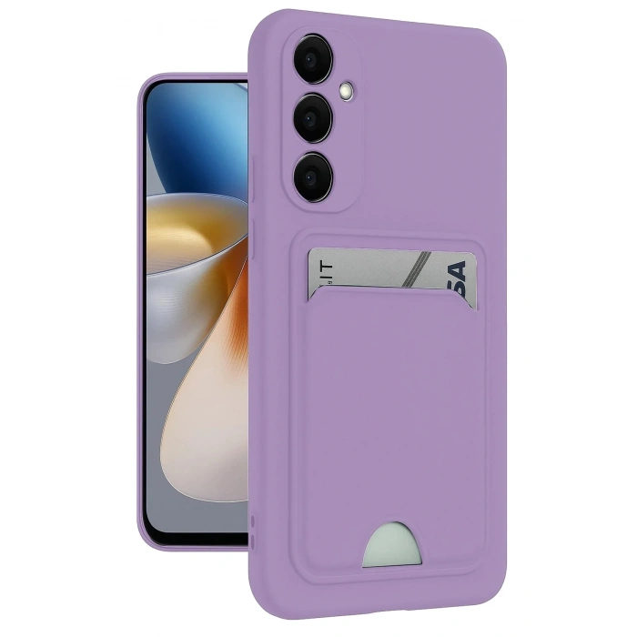 Mey İthalat®  Samsung Galaxy M15 Kelvin Kartvizitli Silikon - Lila