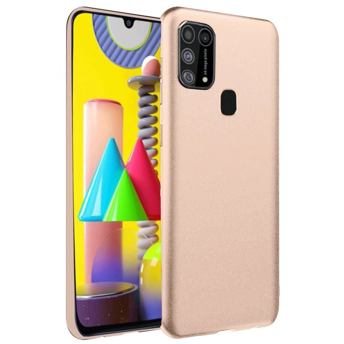 Mey İthalat®  Samsung Galaxy M31 Kılıf Nano içi Kadife Silikon - Pudra