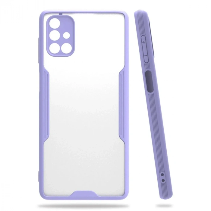 Mey İthalat®  Samsung Galaxy M51 Kılıf Platin Silikon - Lila