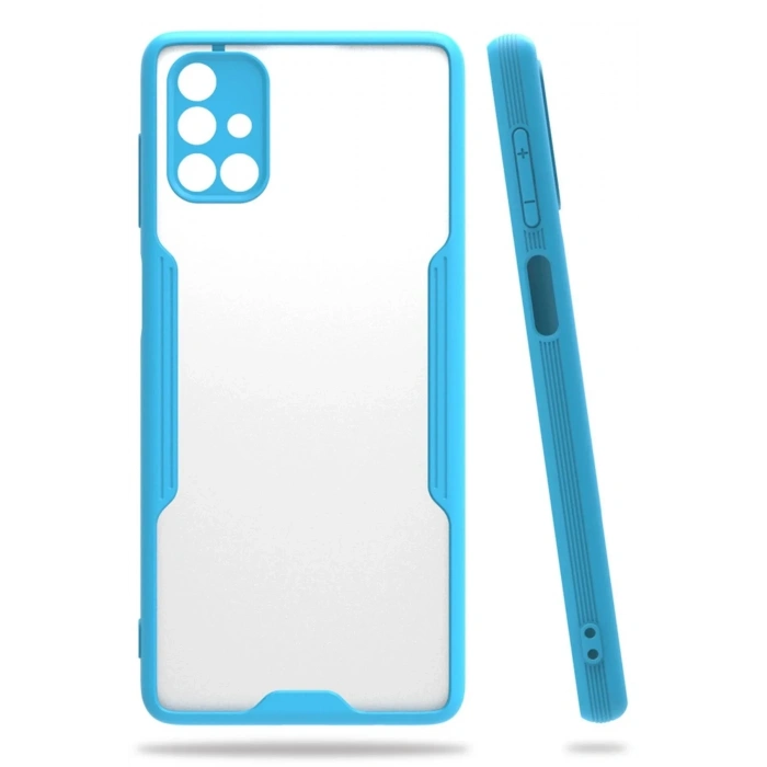 Mey İthalat®  Samsung Galaxy M51 Kılıf Platin Silikon - Mavi