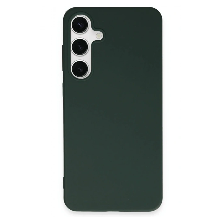 Mey İthalat®  Samsung Galaxy S24 Plus Kılıf First Silikon - Koyu Yeşil