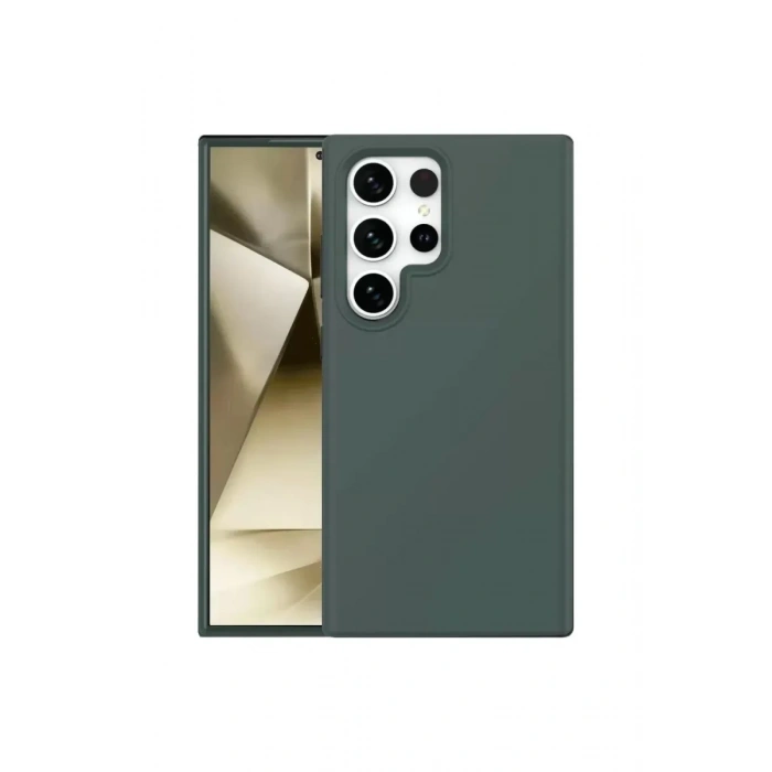 Mey İthalat®  Samsung Galaxy S24 Ultra Kılıf First Silikon - Koyu Yeşil