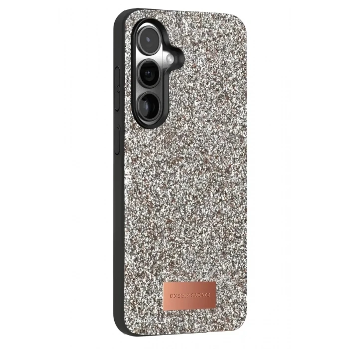 Mey İthalat®  Samsung Galaxy S25 Bright Simli Kapak - Gümüş