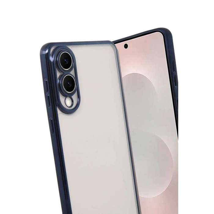 Mey İthalat®  Samsung Galaxy S25 Edge  Lensli Silikon - Lacivert