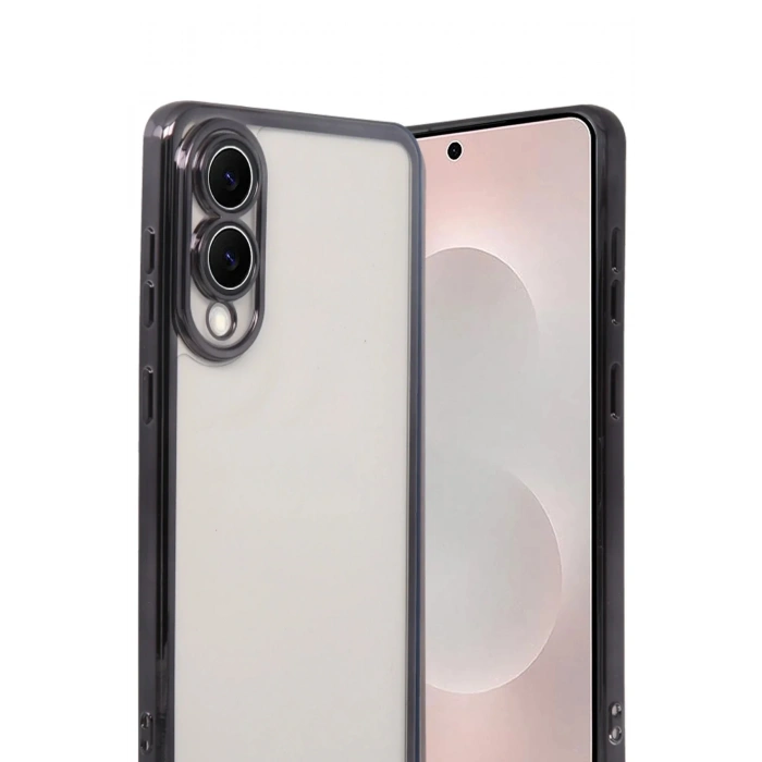 Mey İthalat®  Samsung Galaxy S25 Edge  Lensli Silikon - Siyah