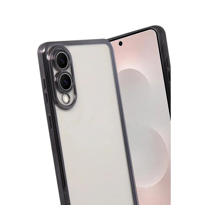 Mey İthalat®  Samsung Galaxy S25 Edge  Lensli Silikon - Siyah