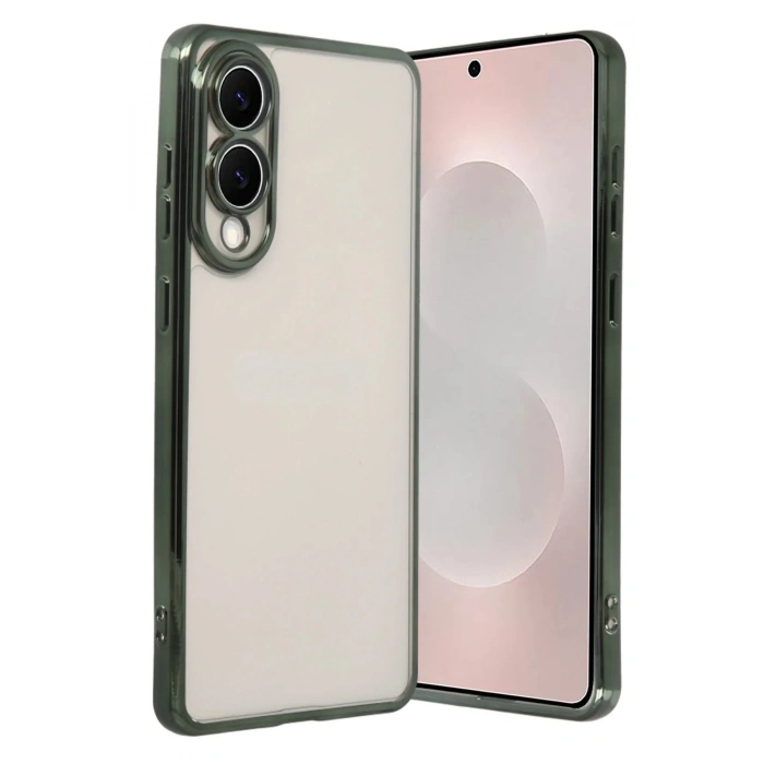 Mey İthalat®  Samsung Galaxy S25 Edge  Lensli Silikon - Yeşil