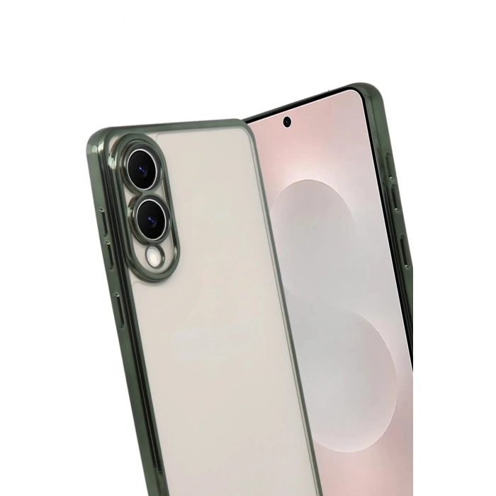 Mey İthalat®  Samsung Galaxy S25 Edge  Lensli Silikon - Yeşil