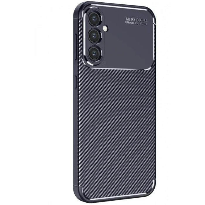 Mey İthalat®  Samsung Galaxy S25 Kılıf Auto Focus Karbon Kapak - Lacivert