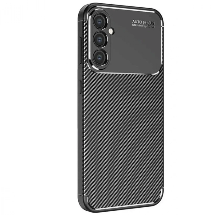 Mey İthalat®  Samsung Galaxy S25 Kılıf Auto Focus Karbon Kapak - Siyah