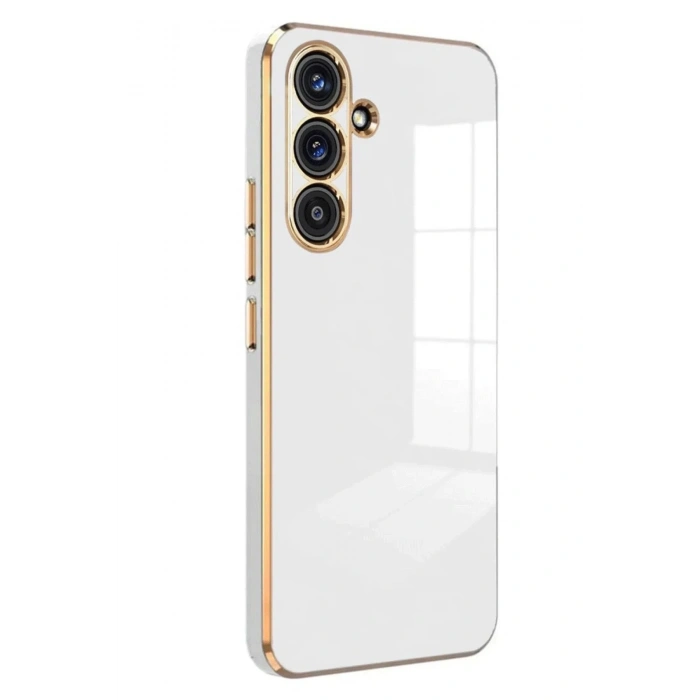 Mey İthalat®  Samsung Galaxy S25 Kılıf Volet Silikon - Beyaz