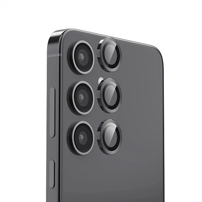 Mey İthalat®  Samsung Galaxy S25 Plus Raze Metal Kamera Lens - Siyah