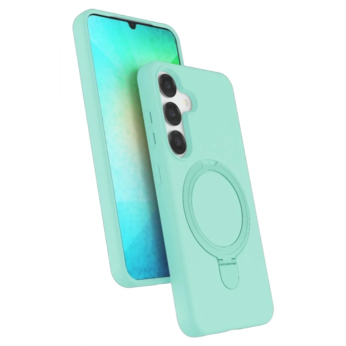 Mey İthalat®  Samsung Galaxy S25 Regal Magsafe Standlı Kapak - Su Yeşili