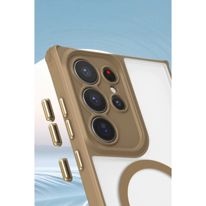 Mey İthalat®  Samsung Galaxy S25 Ultra Kılıf Enka Magsafe Silikon Kılıf - Siyah