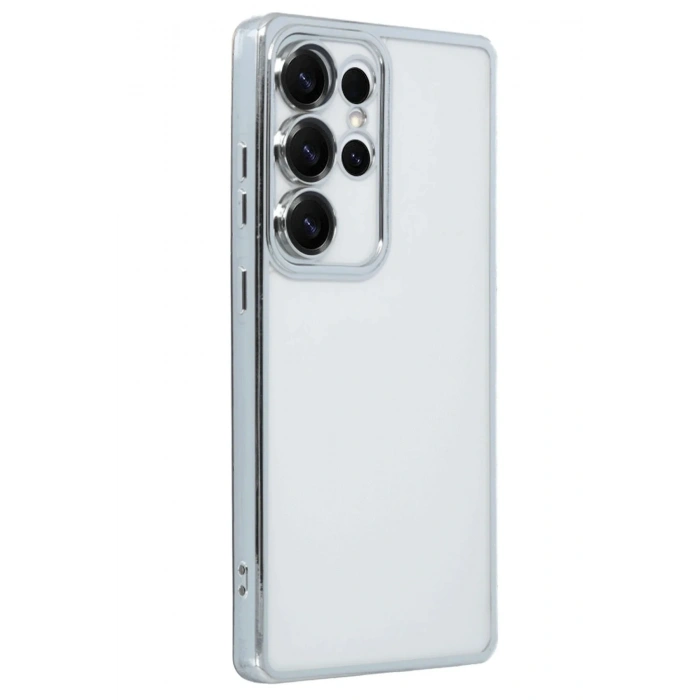 Mey İthalat®  Samsung Galaxy S25 Ultra Kılıf  Lensli Silikon - Gümüş
