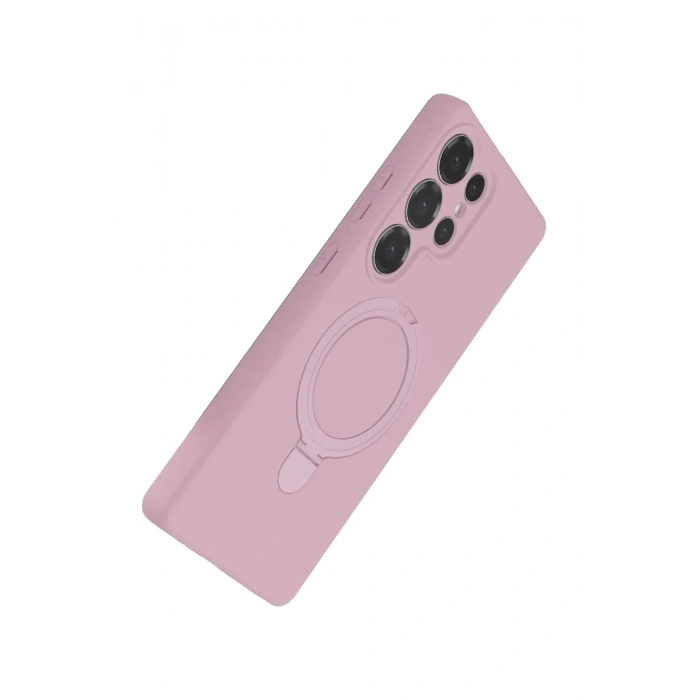 Mey İthalat®  Samsung Galaxy S25 Ultra Regal Magsafe Standlı Kapak - Açık Pembe