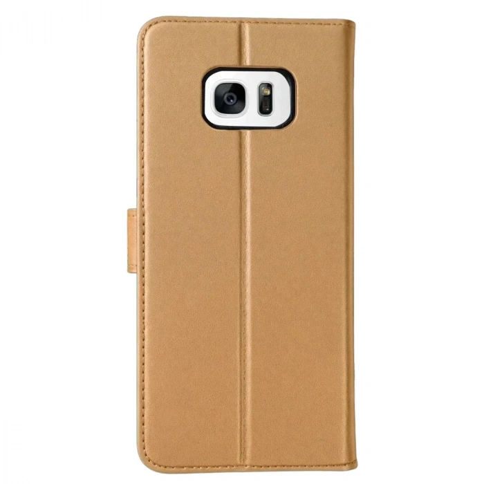 Mey İthalat®  Samsung Galaxy S7 Edge Trend S Plus Kapaklı Kılıf - Gold