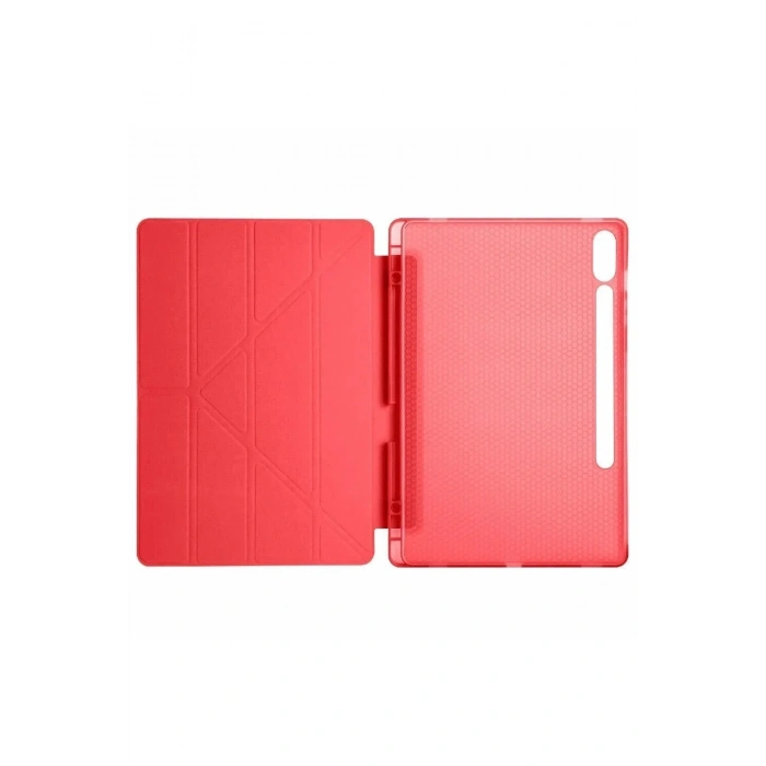 Mey İthalat®  Samsung Galaxy X610 Tab S9 FE Plus 12.4 Kılıf Kalemlikli Mars Tablet Kılıfı - Kırmızı