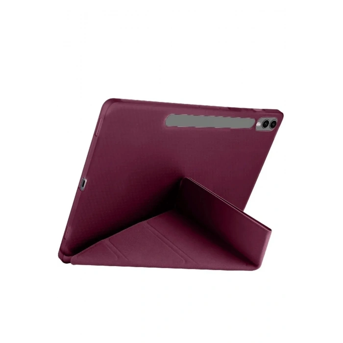 Mey İthalat®  Samsung Galaxy X610 Tab S9 FE Plus 12.4 Kılıf Kalemlikli Mars Tablet Kılıfı - Mürdüm