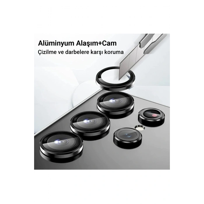 Mey İthalat®  Samsung Galaxy Z Fold 5 Valdez Metal Kamera Lens - Siyah