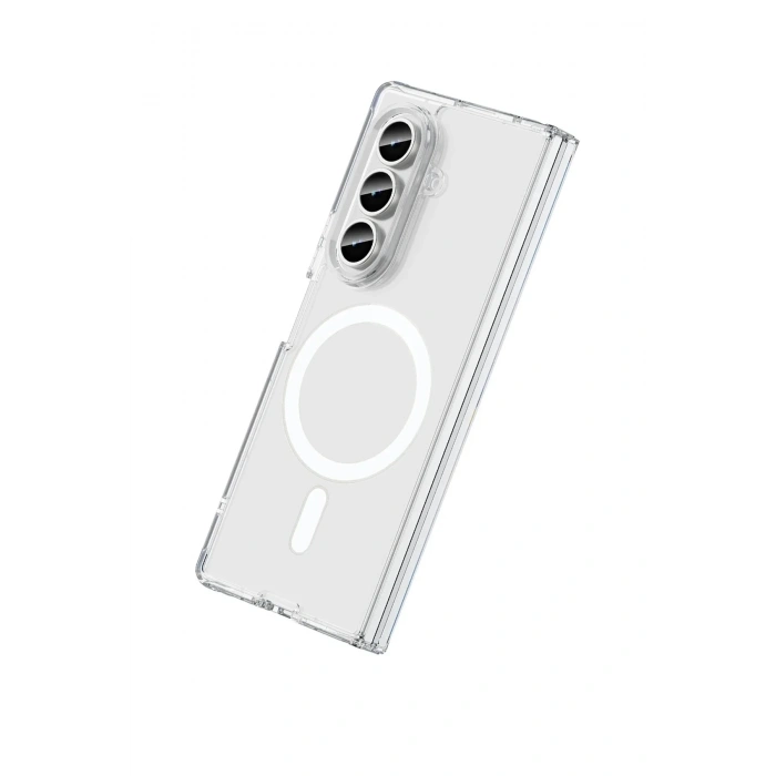 Mey İthalat®  Samsung Galaxy Z Fold 7 Kılıf Magneticsafe Şeffaf Silikon - Şeffaf