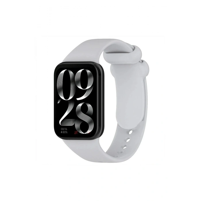 Mey İthalat®   Smart Band 8 Pro Klasik Kordon - Açık Gri