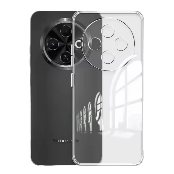 Mey İthalat®  Tecno Spark 30C Kılıf Lüx Şeffaf Silikon