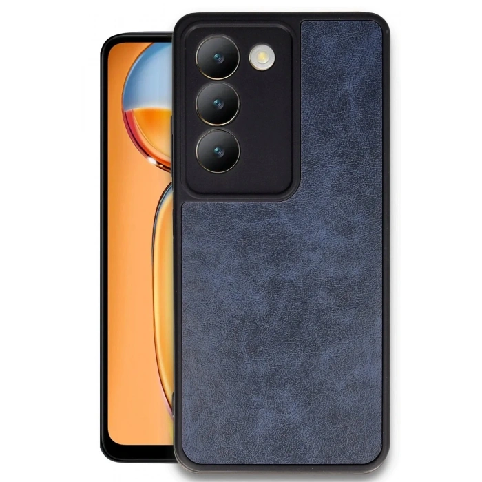 Mey İthalat®  Vivo V30 Lite 4G Kılıf Aras Deri Kapak - Lacivert