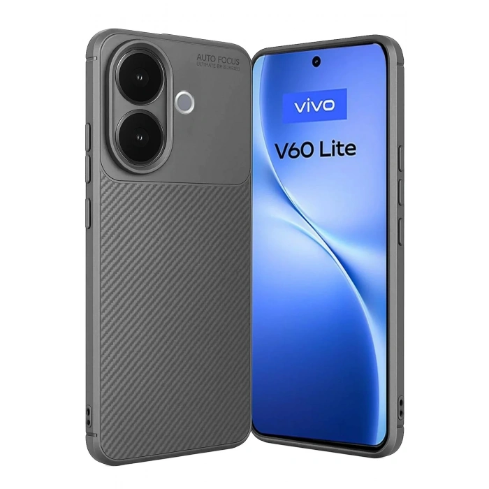 Mey İthalat®  Vivo V60 Lite Auto Focus Karbon Kapak - Gri