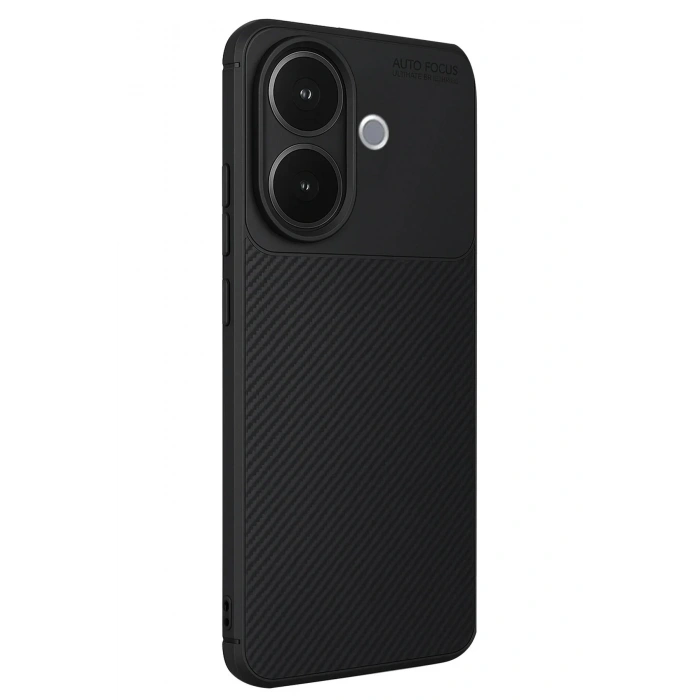 Mey İthalat®  Vivo V60 Lite Auto Focus Karbon Kapak - Siyah