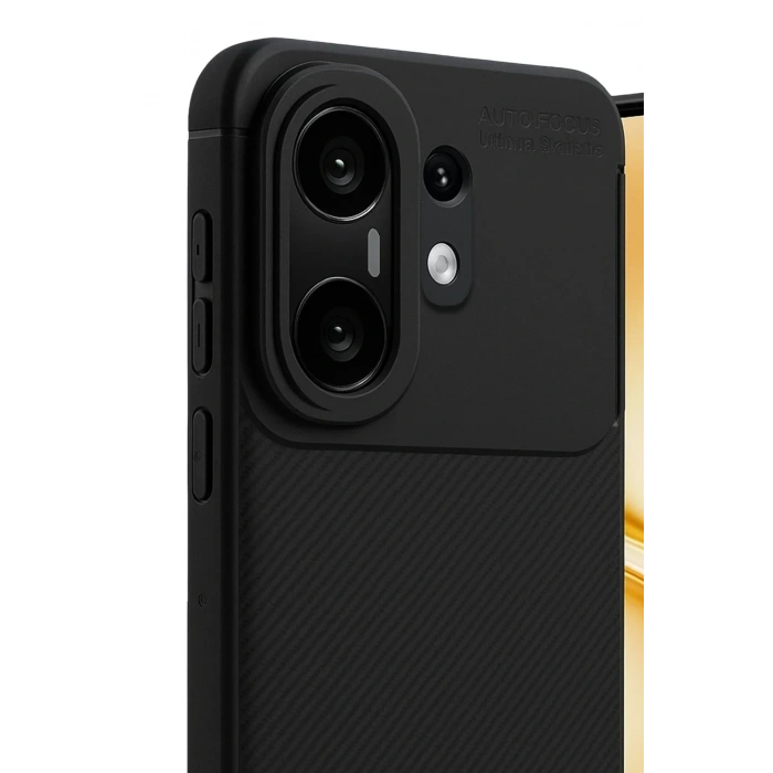 Mey İthalat®  Vivo X200 FE Auto Focus Karbon Kapak - Siyah