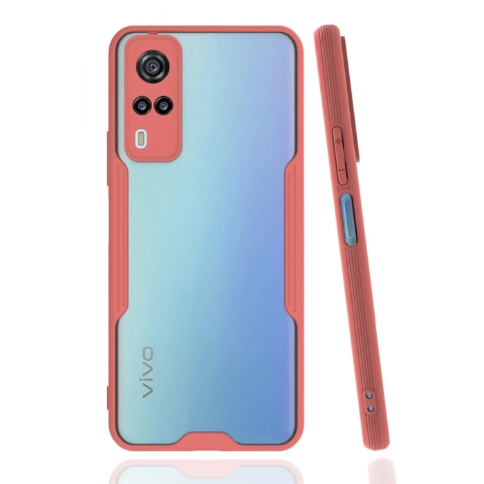 Mey İthalat®  Vivo Y53S Kılıf Platin Silikon - Pembe