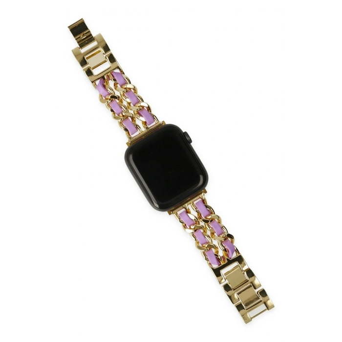 Mey İthalat®  Watch 22mm KR405 Metal Bakla Kordon - Lila