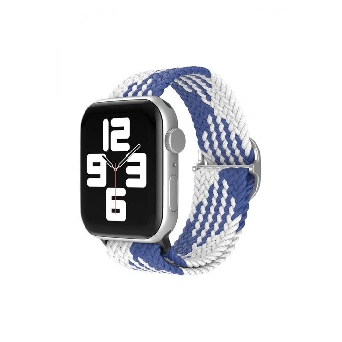 Mey İthalat®  Watch 22mm Star Kordon - Mavi-Beyaz