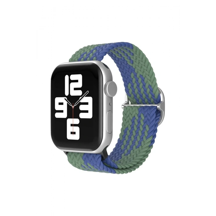 Mey İthalat®   Watch 38mm Star Kordon - Yeşil-Lacivert