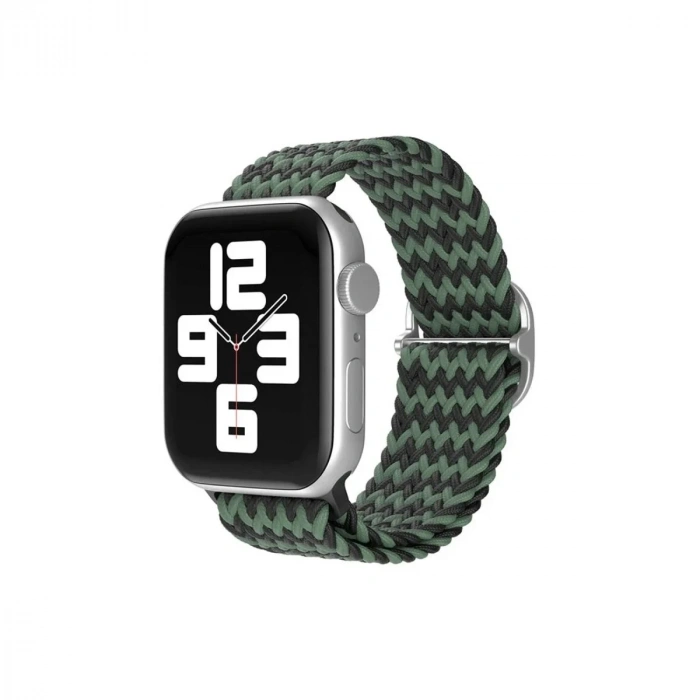 Mey İthalat®   Watch 38mm Star Kordon - Zigzag Yeşil-Siyah